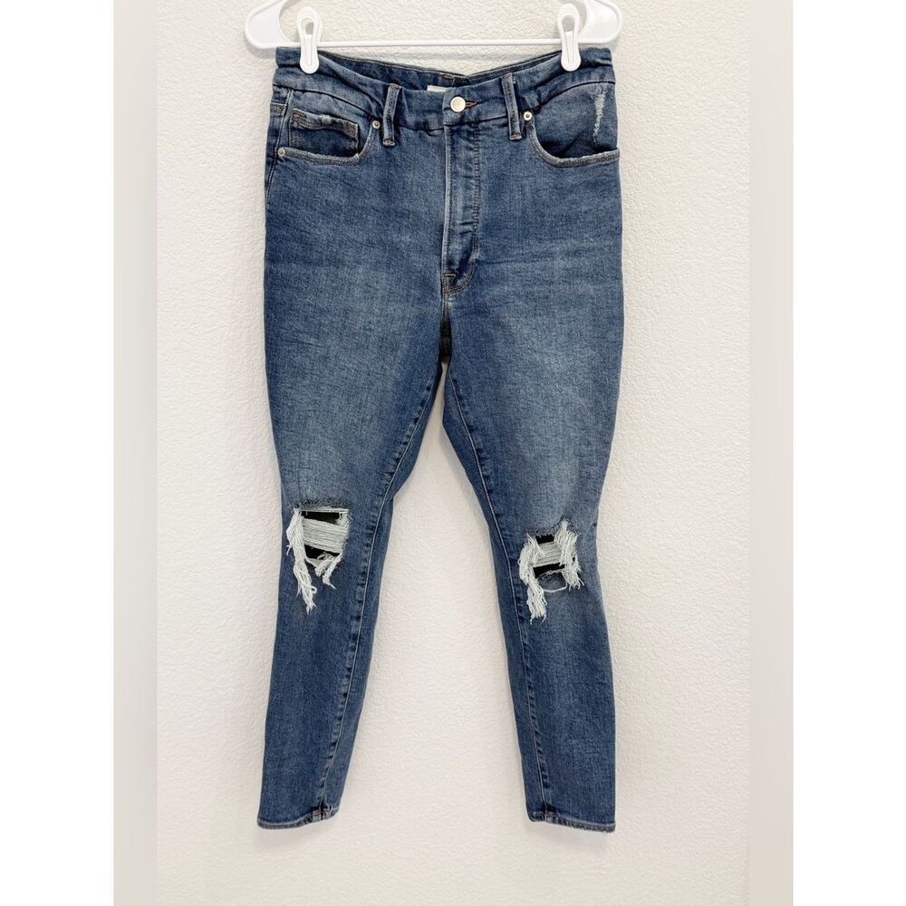 Good American Good Waist Ripped Skinny Jeans